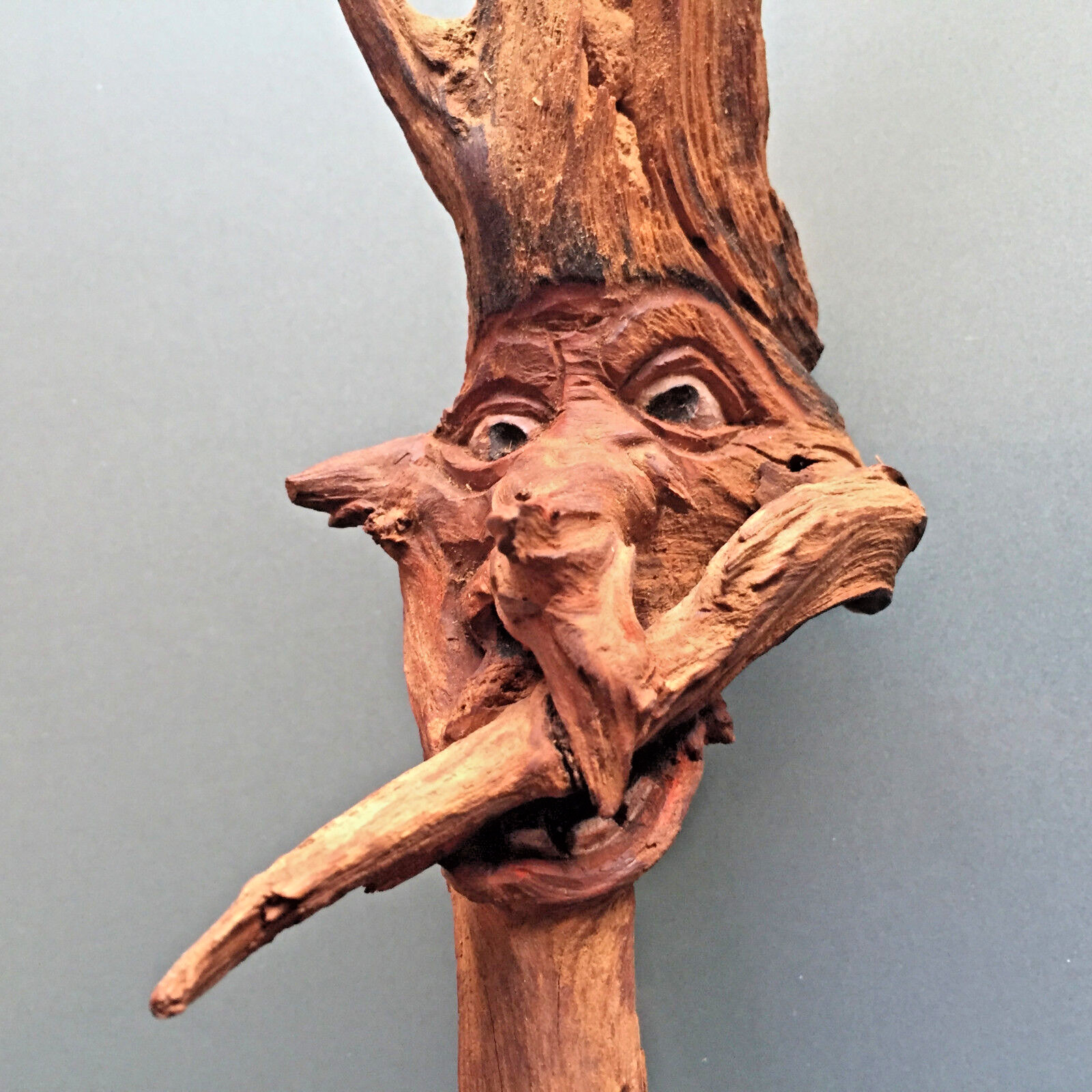 Vintage Face with Branch on Mouth Carved from Single Piece of Wood – Lot 146