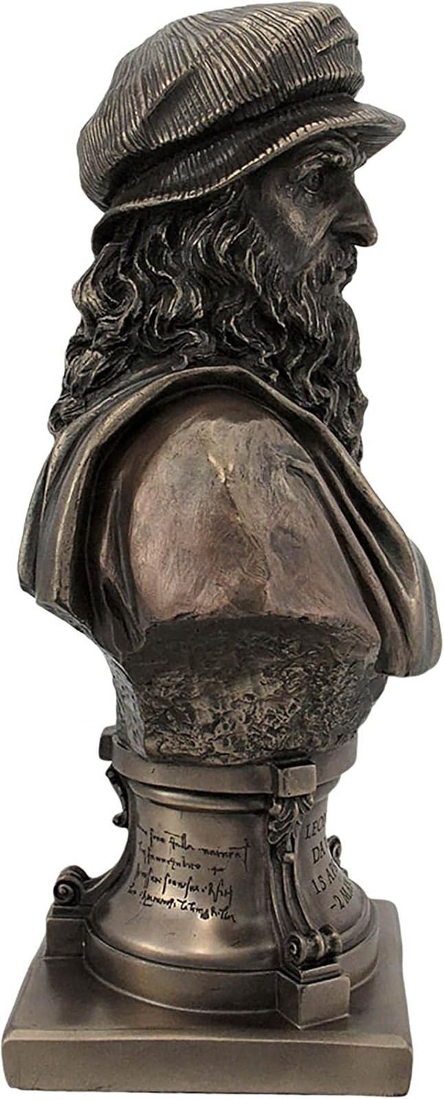 Italian Renaissance Artist Leonardo Da Vinci Figurine 9 1/8 Inch Bronze Resin St