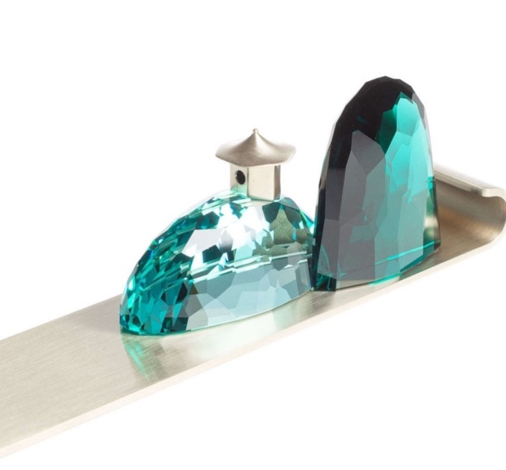 NIB Swarovski Among Blue Mountains Crystal Metal Aroma Stick Holder #5557821