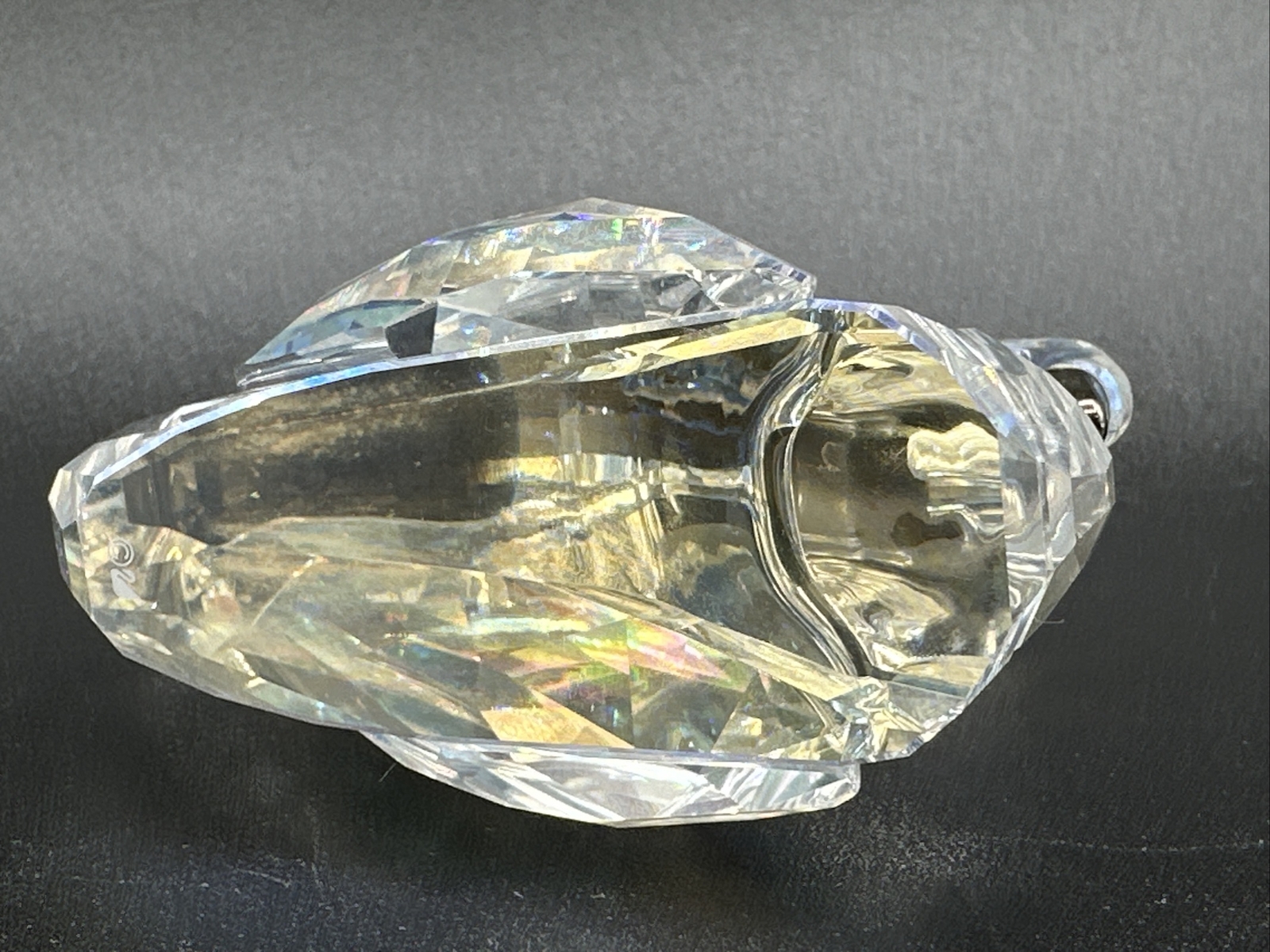 Swarovski Swan Clear Crystal w/ Black Colored Beak Signed w/ Logo 2″ x 3″