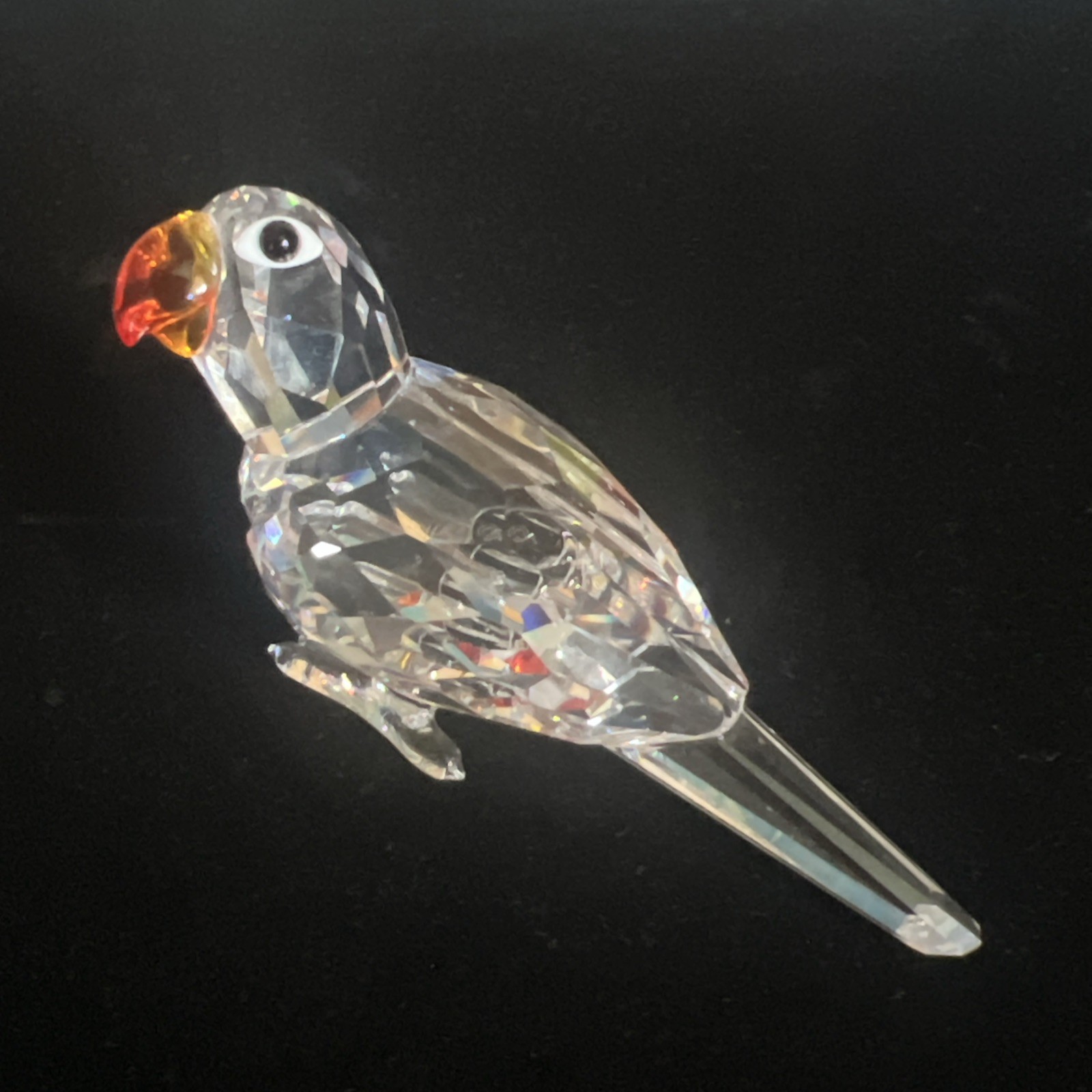 Swarovski Crystal FEATHERED BEAUTIES Parrot Figurine Fire-Opal Beak #294047