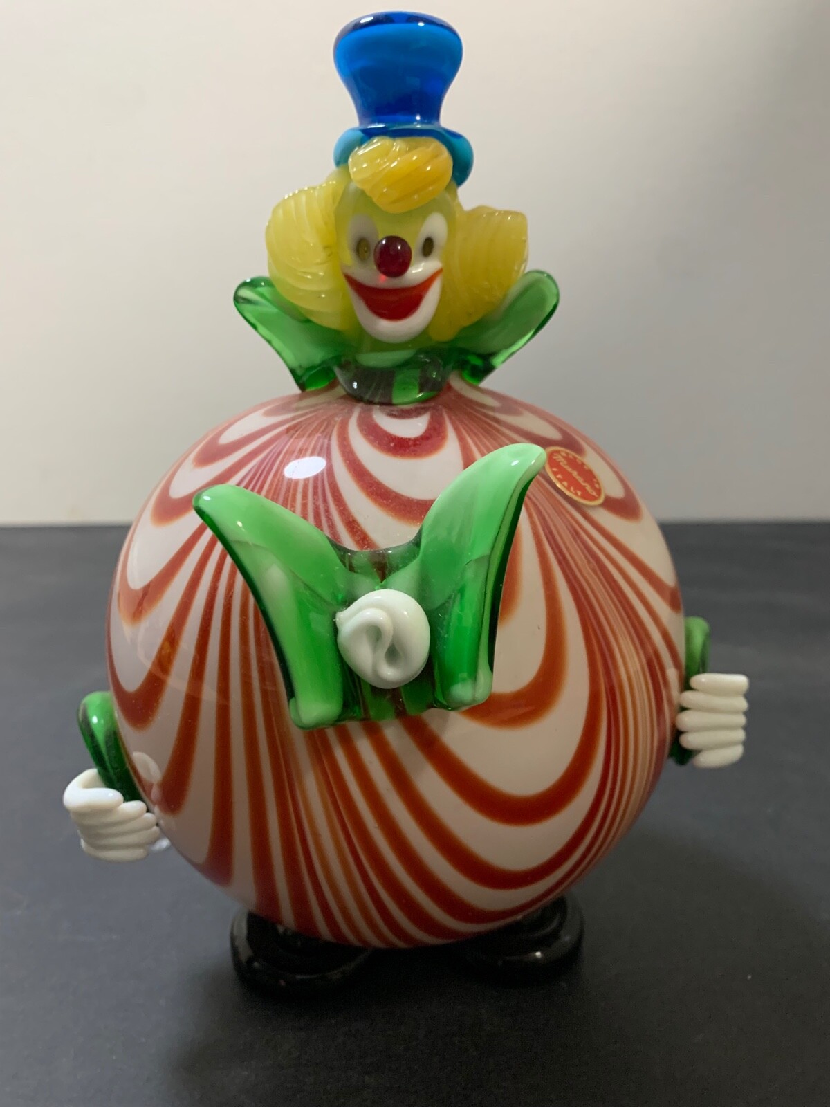 Vintage Murano Glass Clown Figurine. Hand Blown Glass. 1960-1969.
