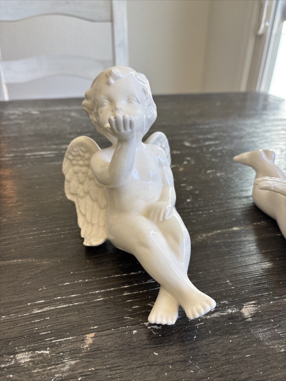 Vintage Ceramic Glaze Expressive Cherub Angels HAND CRAFTED BY Duck Duck Goose