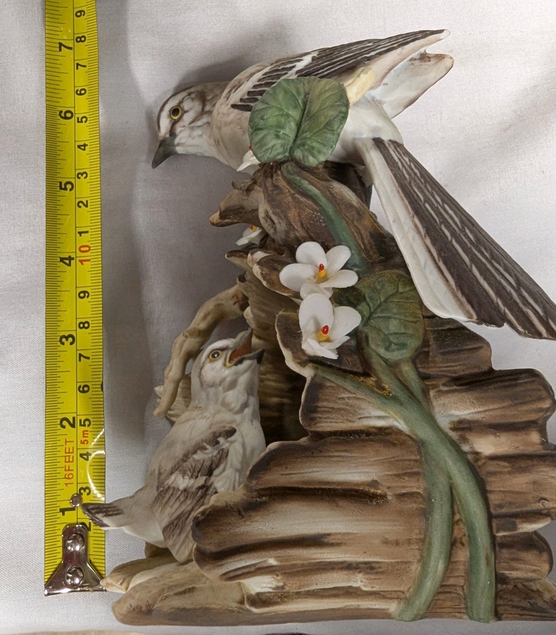 Homco Masterpiece Porcelain Gentle Beginnings Mockingbirds 1994 7″ collectible