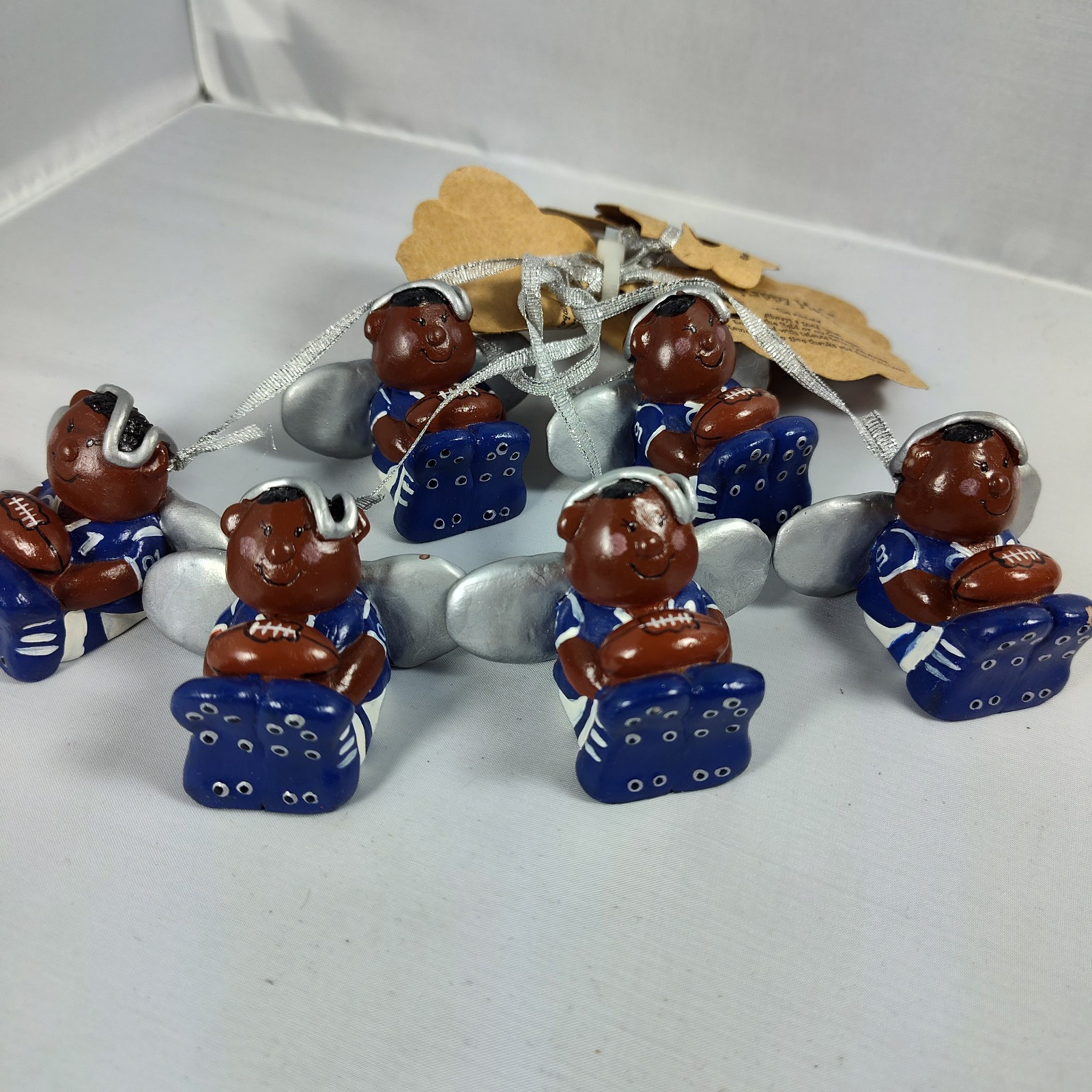 6x Happy Halos Black Angel Athlete Christmas Ornament gifts For Special People