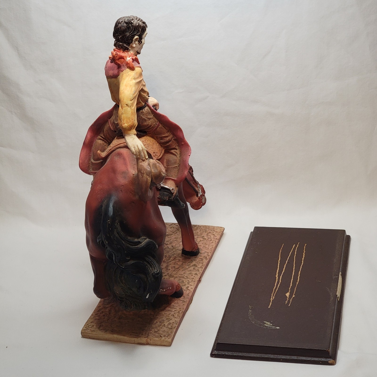 Western Rodeo COWBOY Bucking Bronco Red Horse Figure Statue Decoration