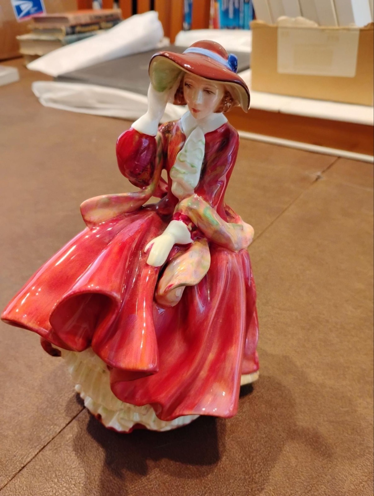 Royal Doulton “Top O’ The Hill” Figurine Red Dress 1937 HN-1834 – 7″ Tall