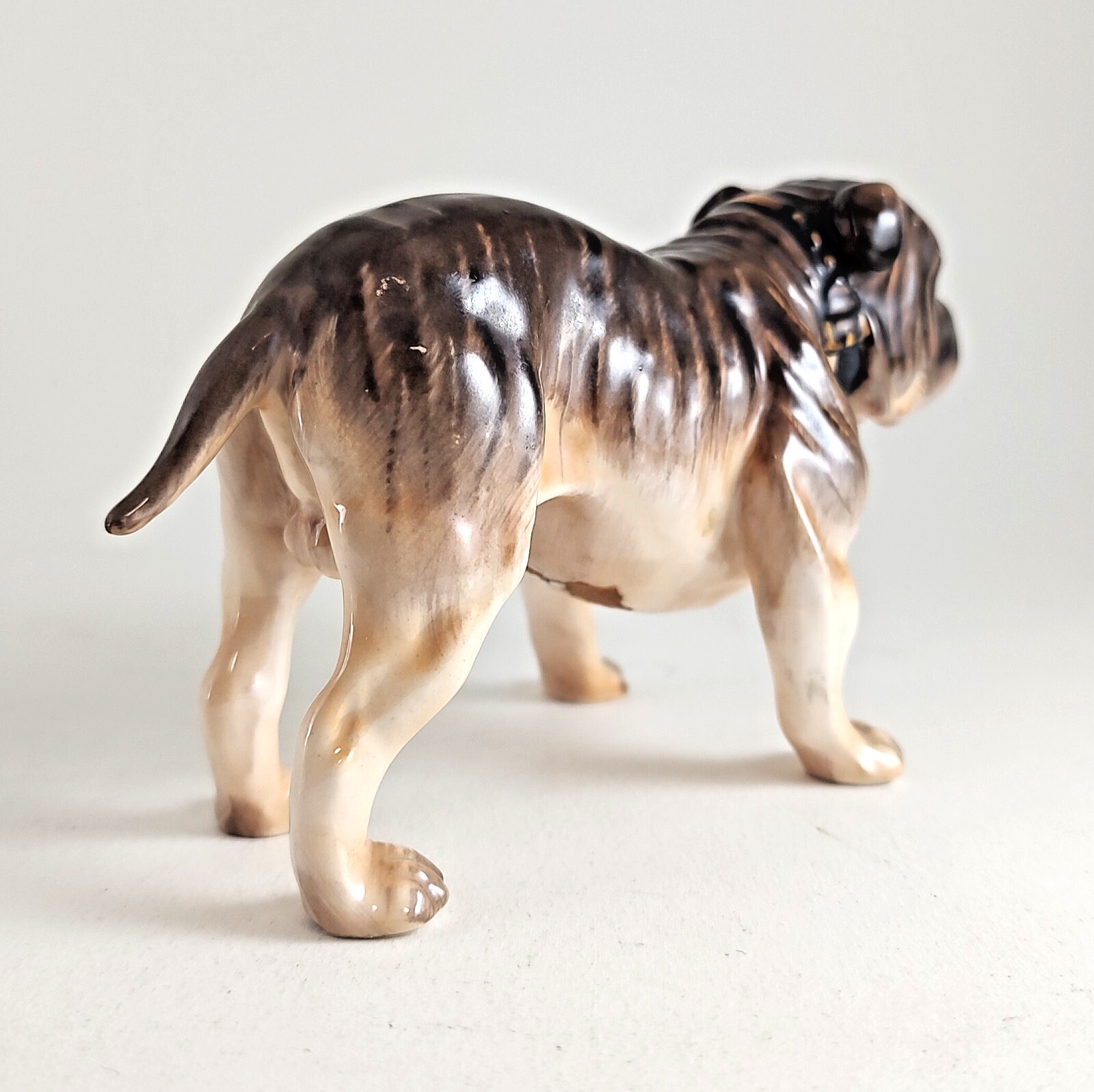 Vintage Royal Doulton Bone China Brindle Bulldog HN 1044 – 5″ Long x 3.25″ High