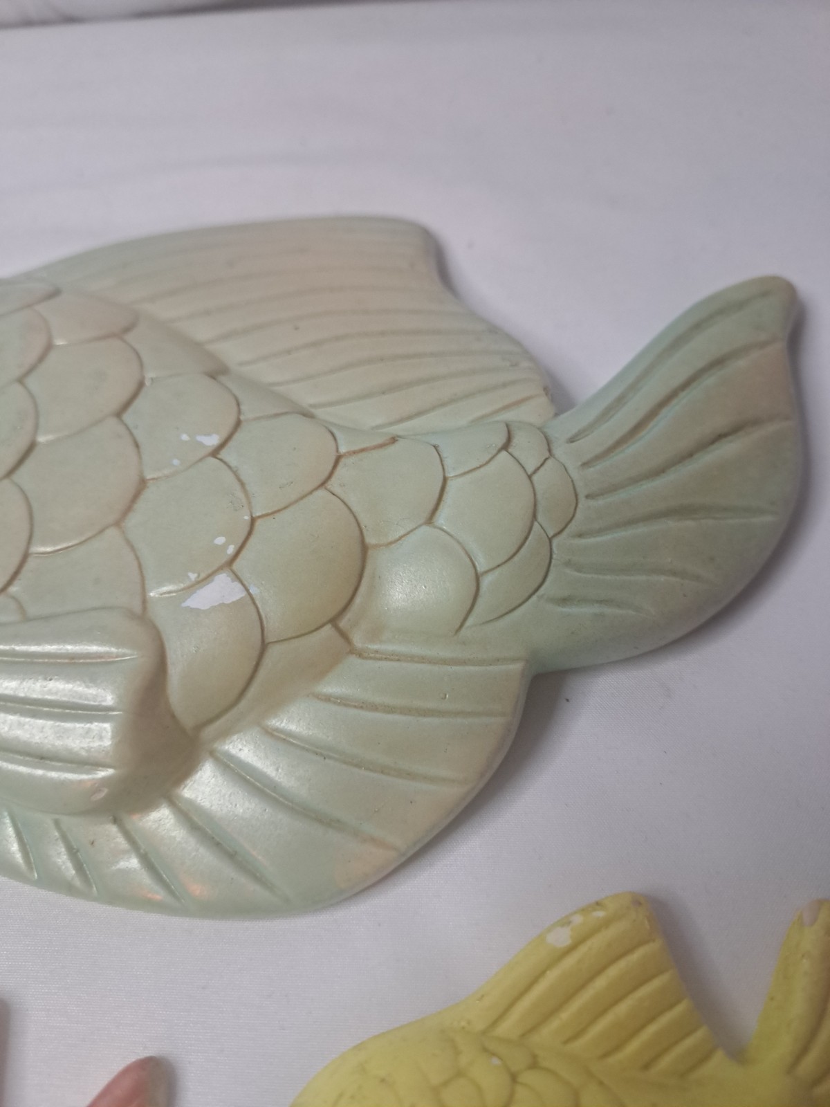 Vtg Miller Studio Chalkware Fish Hanging Wall Décor 4 Pcs-Wear & Chips-*READ*