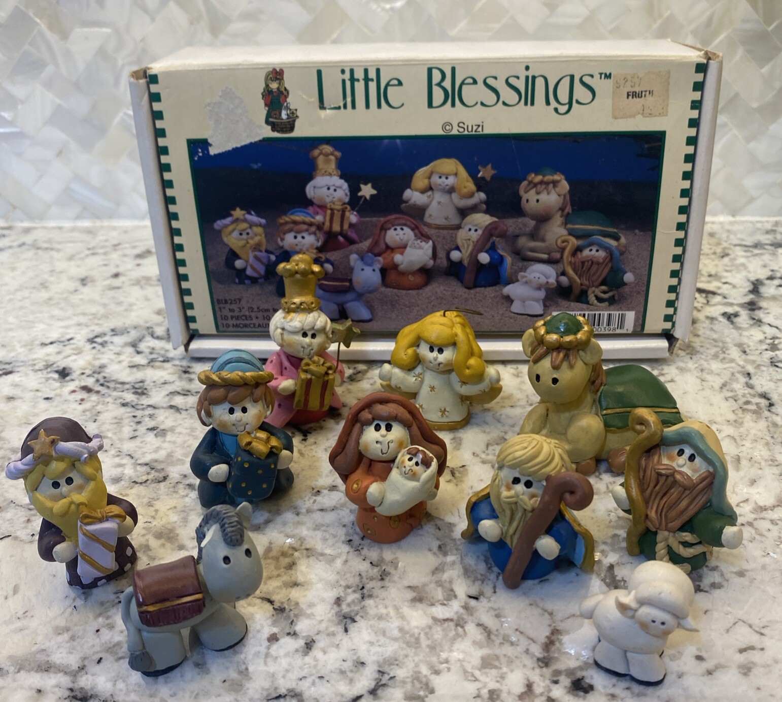Little Blessings 10 Pc. Nativity Set Resin Jesus Mary Joseph Christmas READ MORE