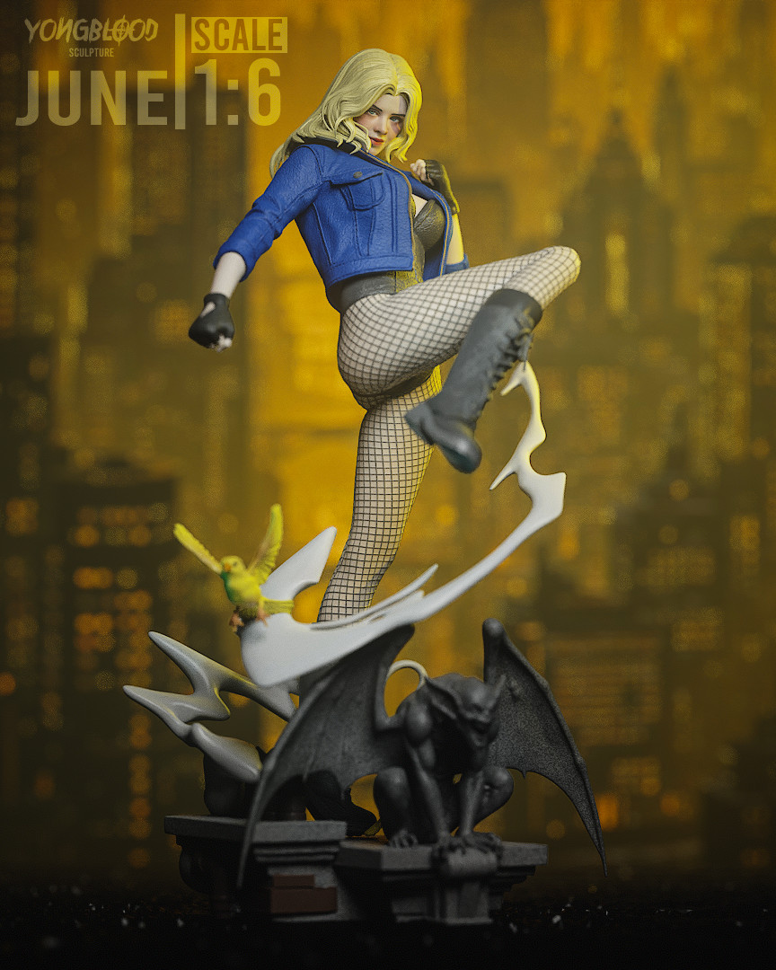 Black Canary Figurine DC Comics Hand Painted Model / DIY Kit 16 pcs