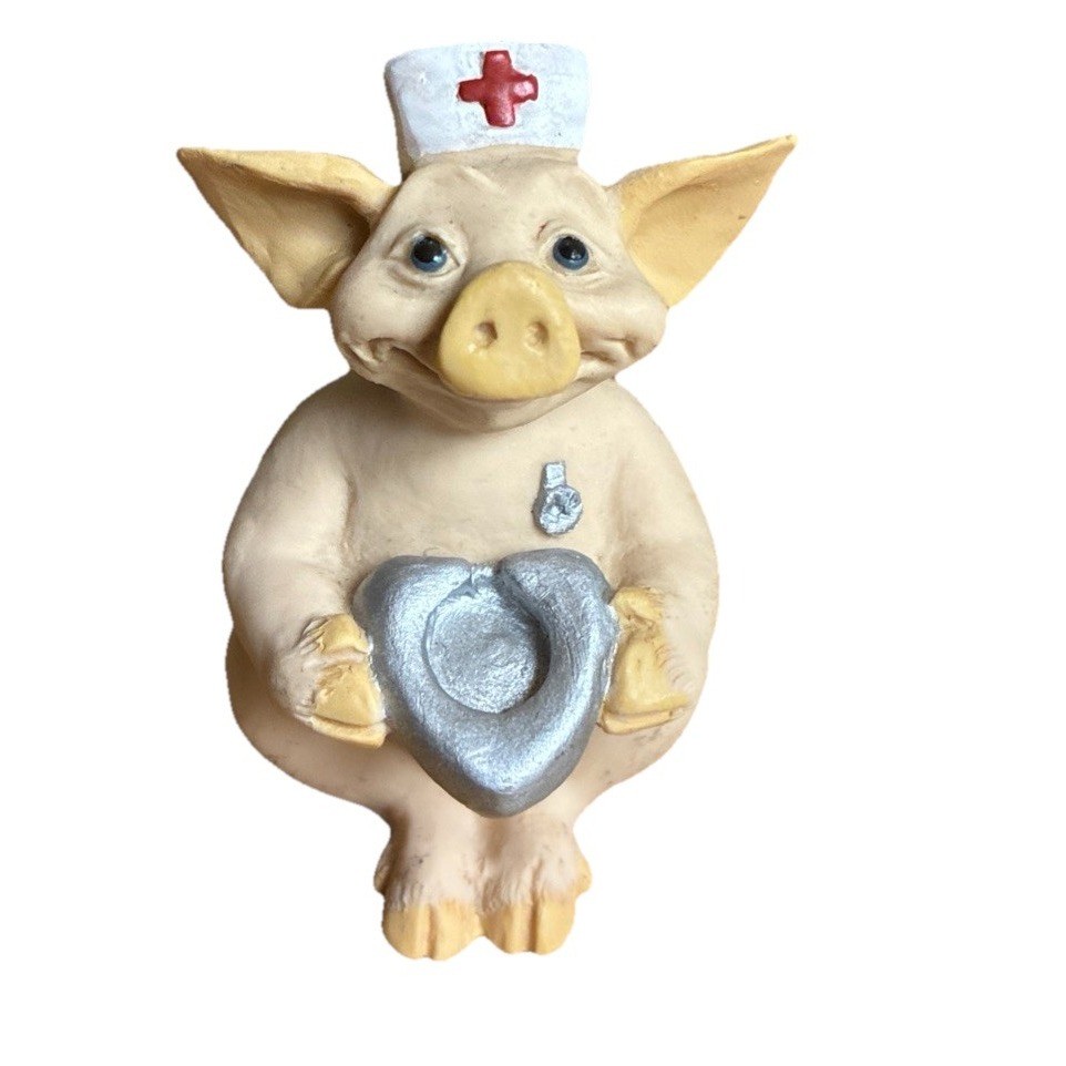 Pig Figurines Resin 2″ Pigtales HSC UK JS Toys Lot Of 8 90s Vintage