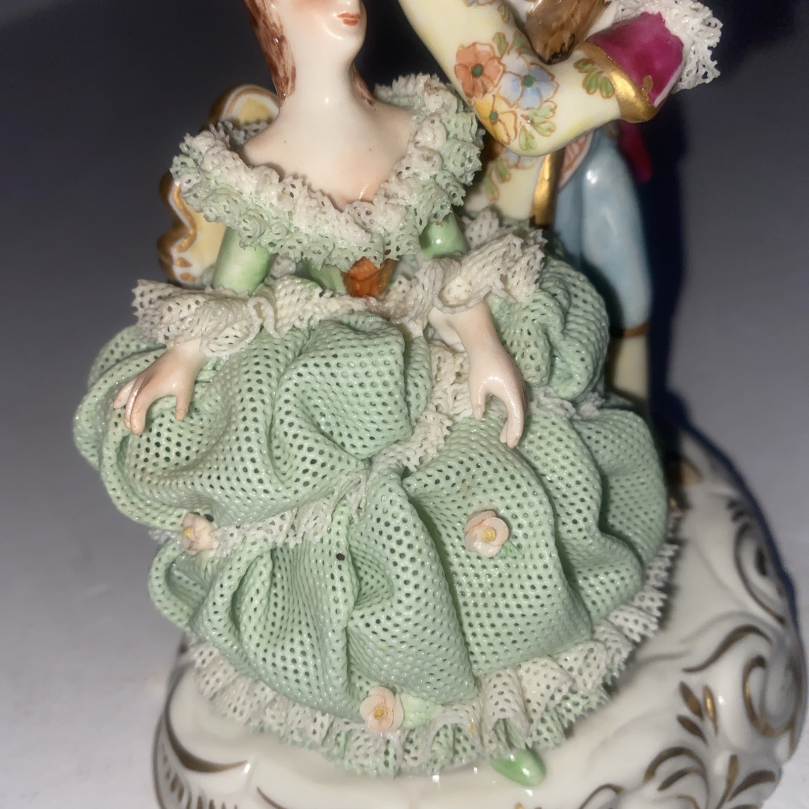 Irish Dresden Lace Love Story Emerald Collection 1979 Muller Volkstedt Pics Pls