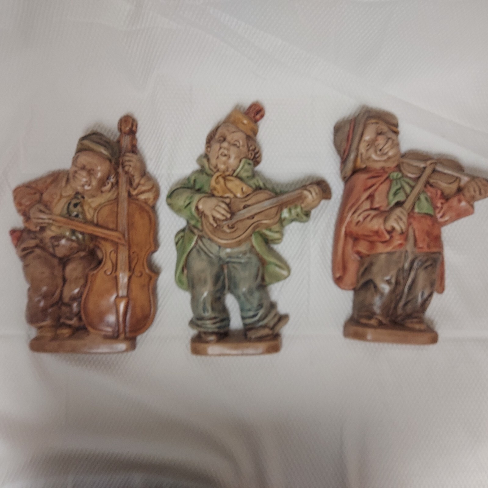 Ceramic Hobo Musicians Set of 3 Hand painted 13-15 Inches Tall Not Clowns Hobby