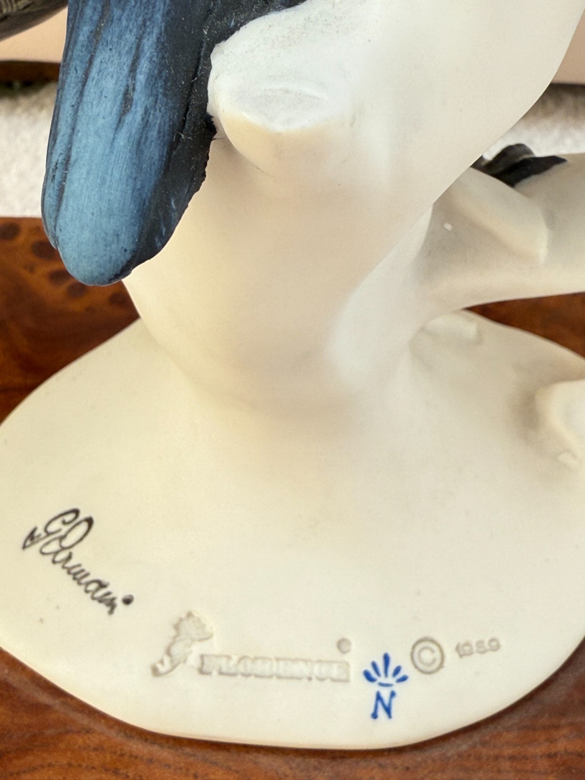 Giuseppe Armani Blue Peacock, Signed & Dated, Florence Studios, Rare