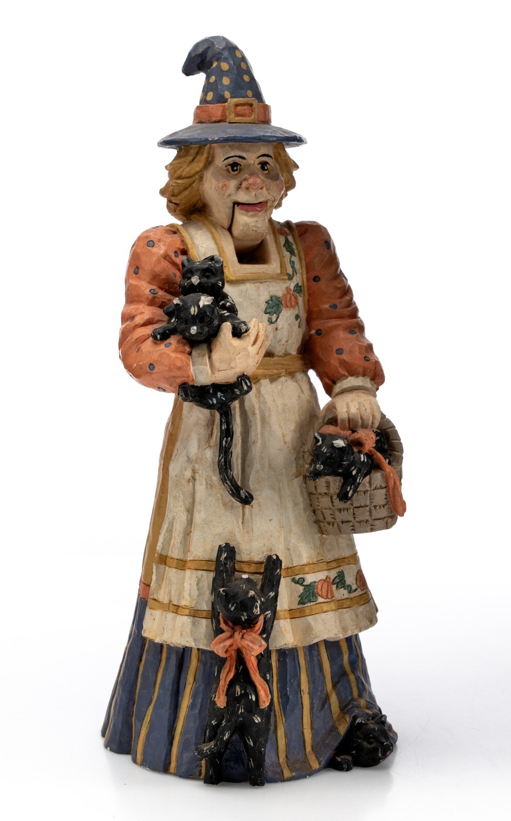 Halloween Witch Cats Nutcracker 9.5″ 1lb Resin Carved Jim Shore Style UNBRANDED