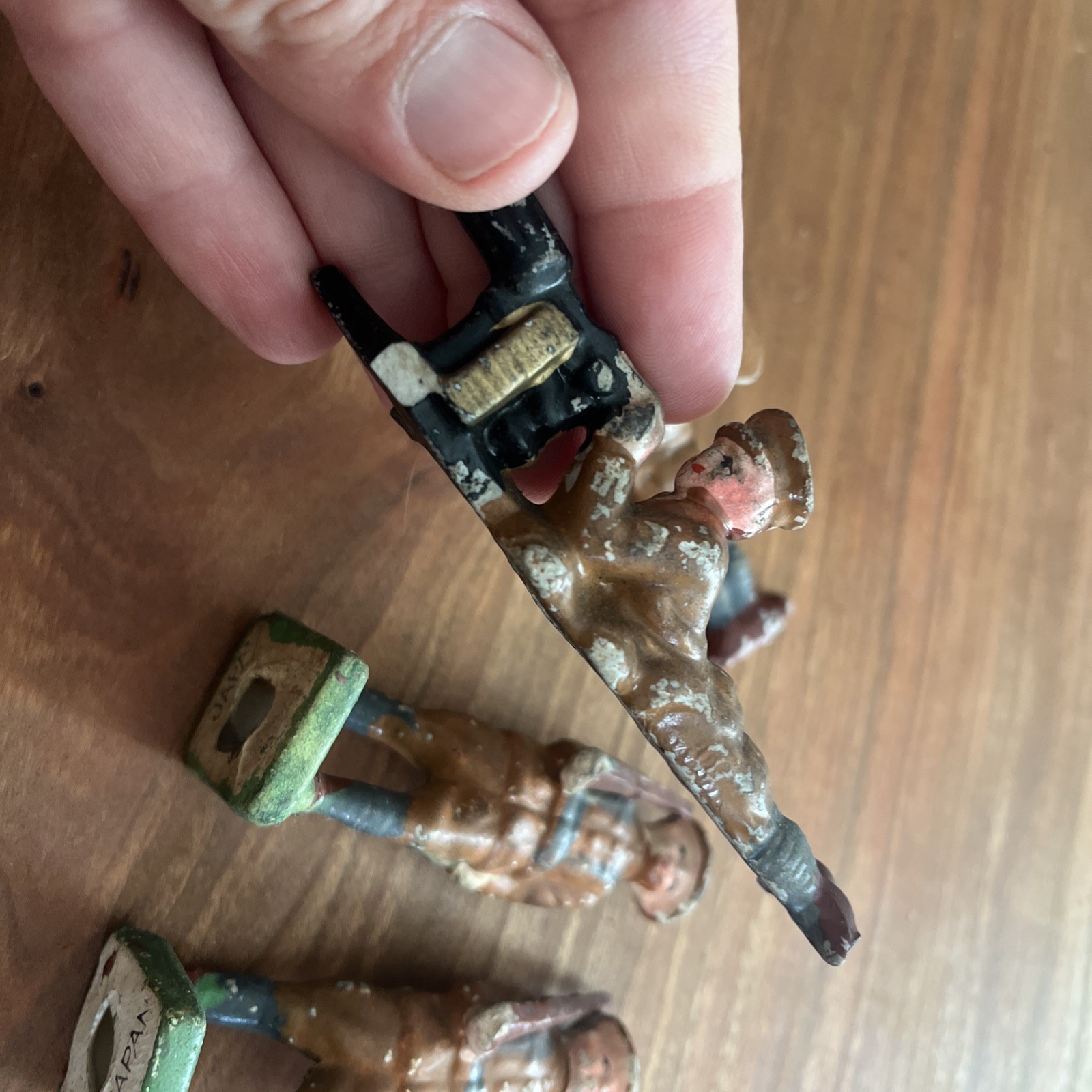 Vintage Bisque Porcelain Soldiers Made In Japan Lot Of 7