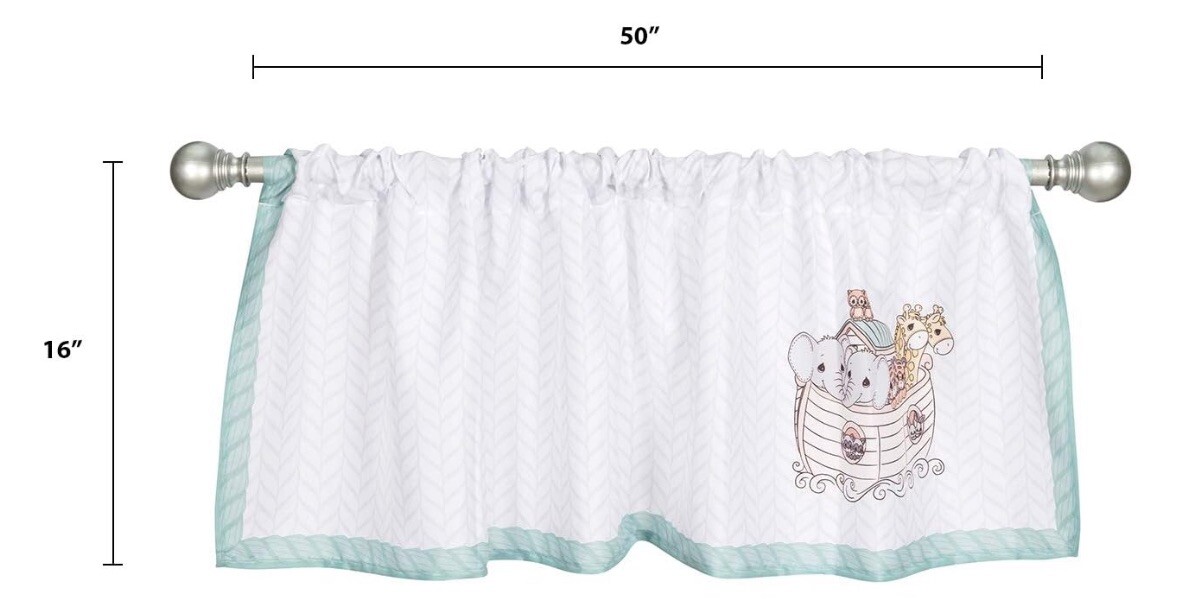 Precious Moments Noah’s Ark Window Valance for Toddler Baby Boy 60”x15” Unisex