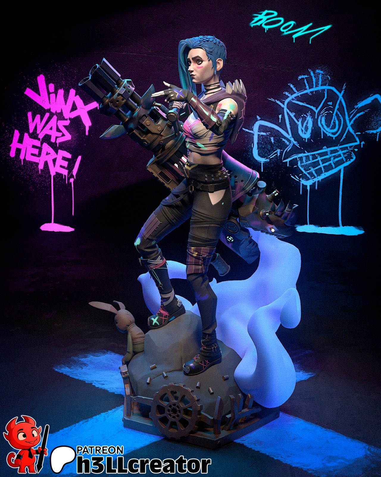 Jinx Figurine Arcane Hand Painted Model / DIY Kit 12pcs