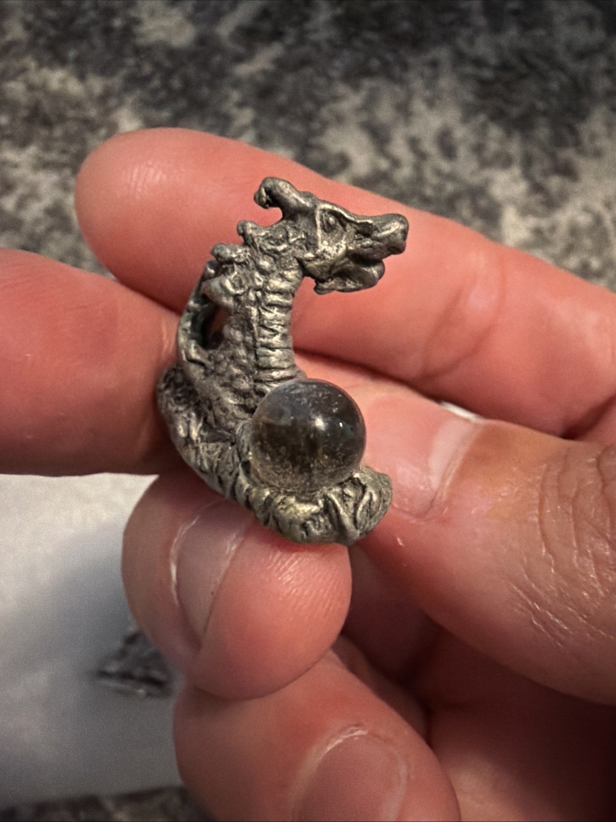 3 CCI Comstock Pewter Centaur Chiron Staff Emerald Green Rhinestone Dragon 80’s
