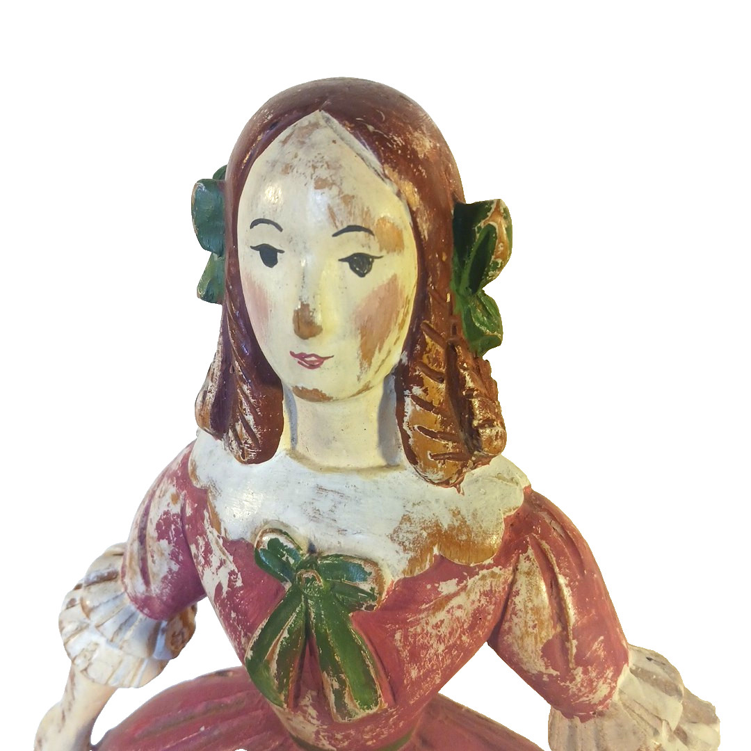Sarreid Ltd Italian Carved Wood Woman Figurine Primitive 20″ Made in Italy