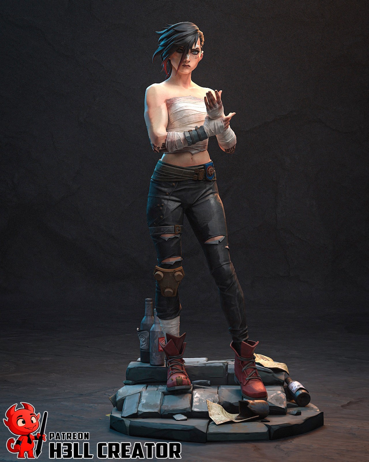Vi – Arcane League of Legends 1/10 Scale Figure 3D Print Model Kit Unpainted