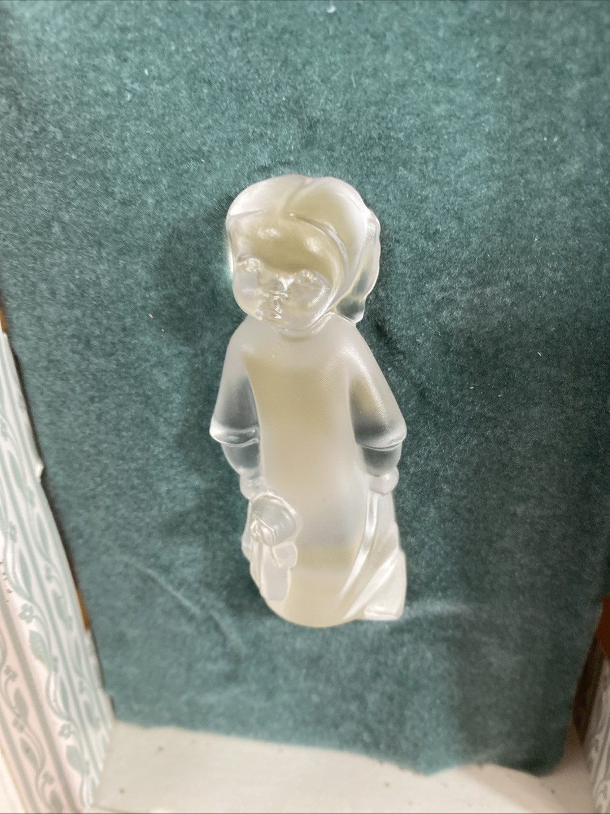 VTG 1990 Swarovski Julia’s World “Julia with Teddy” Frosted Crystal Figurine