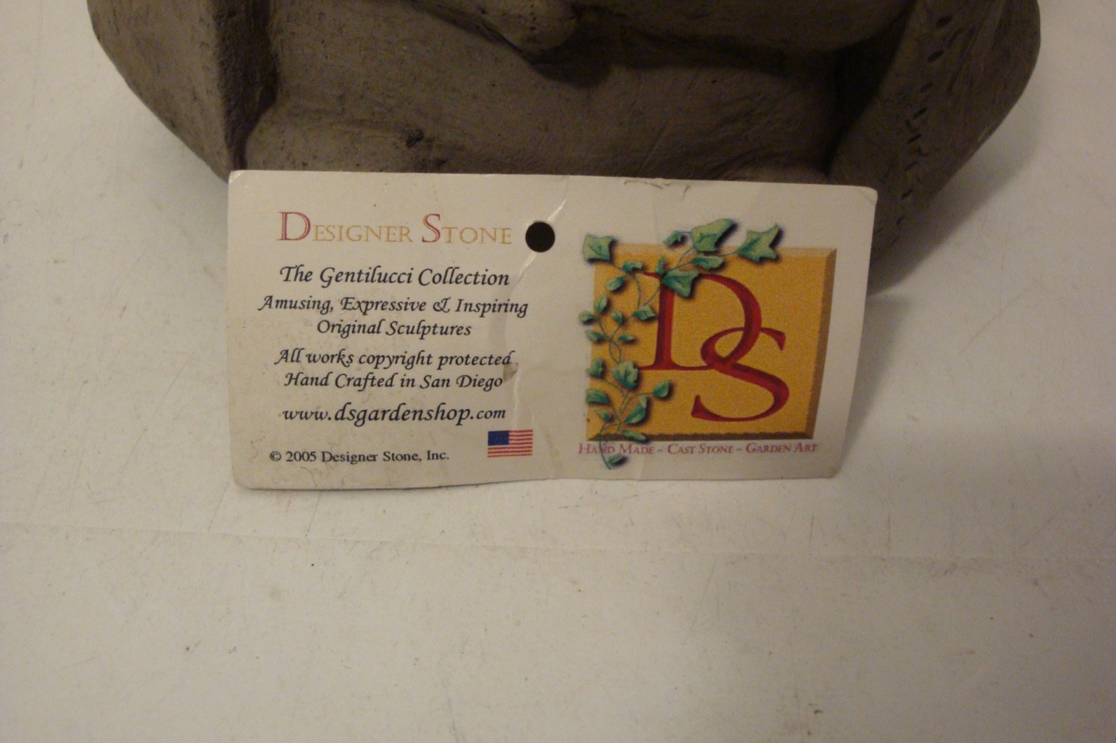 Vintage Designer Stone Inc meditating frog stone cast stone garden art