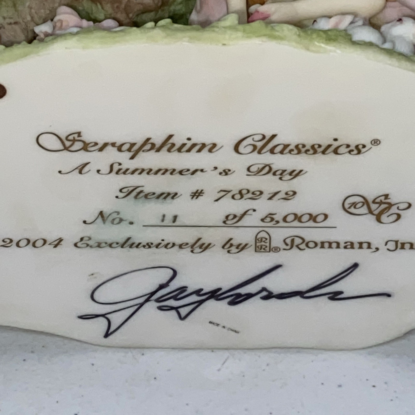 RARE Seraphim Classics Angel A Summer’s Day Figurine #78212 Signed #11/5000 READ