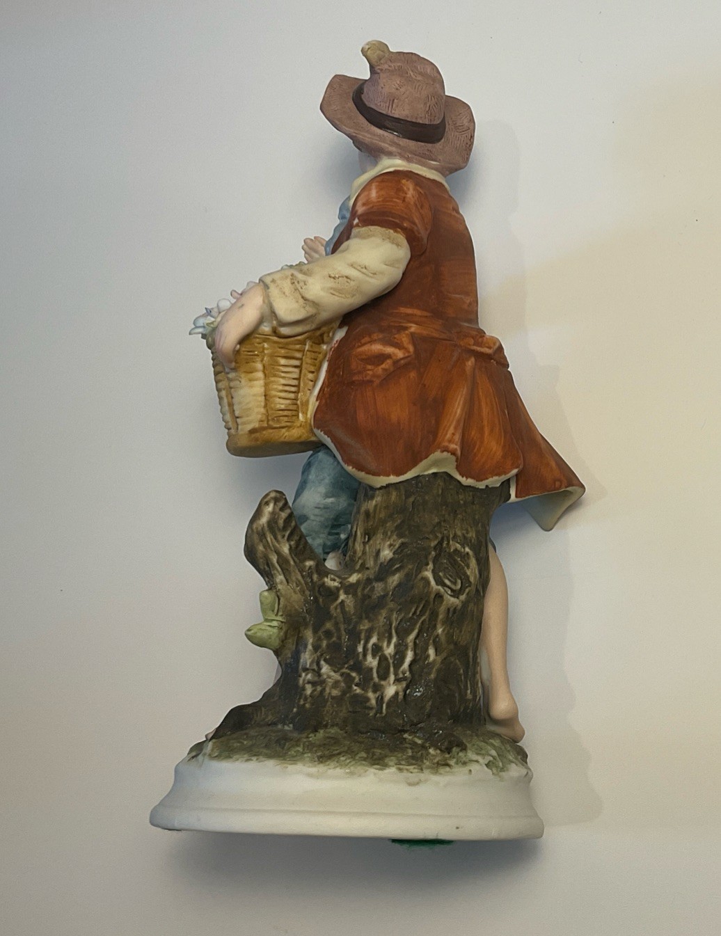 Vintage 8260 Boy with Flower Basket Porcelain Figurine 8” Andrea by Sadek Style