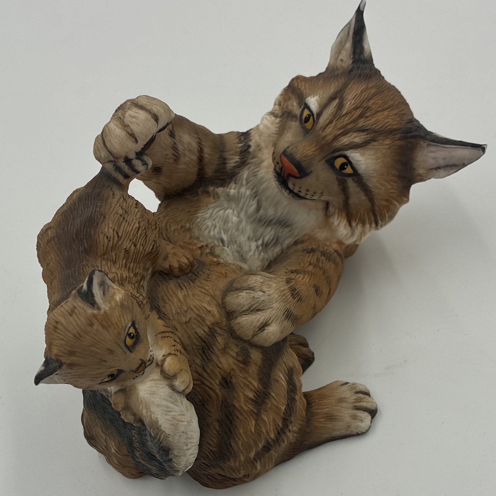 National Wildlife Federation Playful Morning Bobcat Porcelain Signed 1984