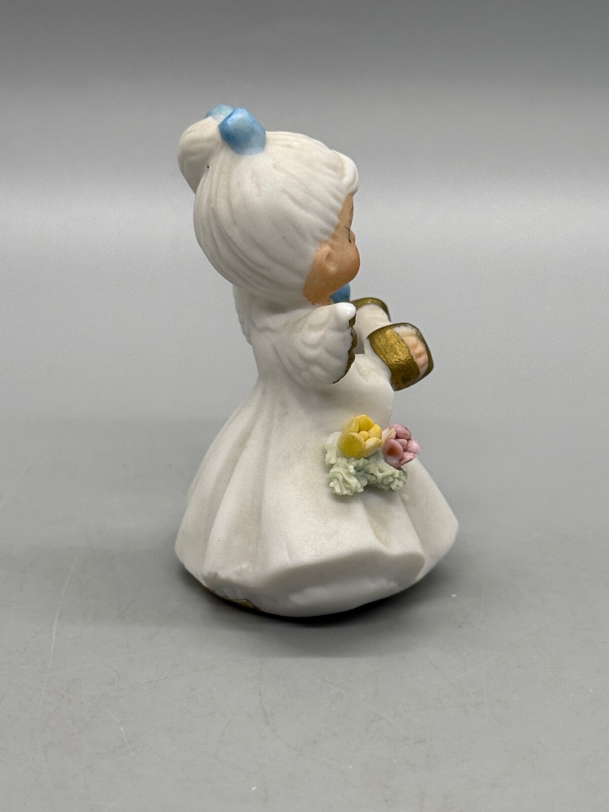 Vintage Napcoware Miniature Angel Of The Month Bluebird Accordion October