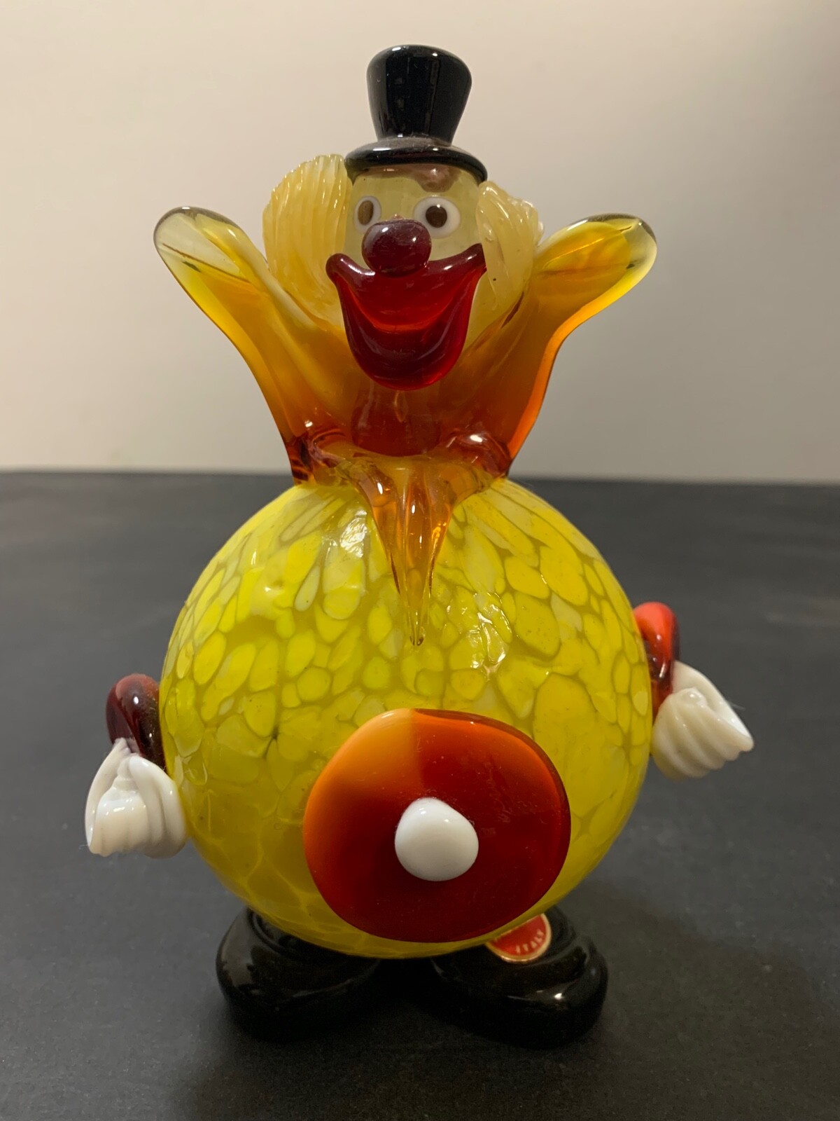 Vintage Murano Glass Clown Figurine. Hand Blown Glass. 1960-1969.