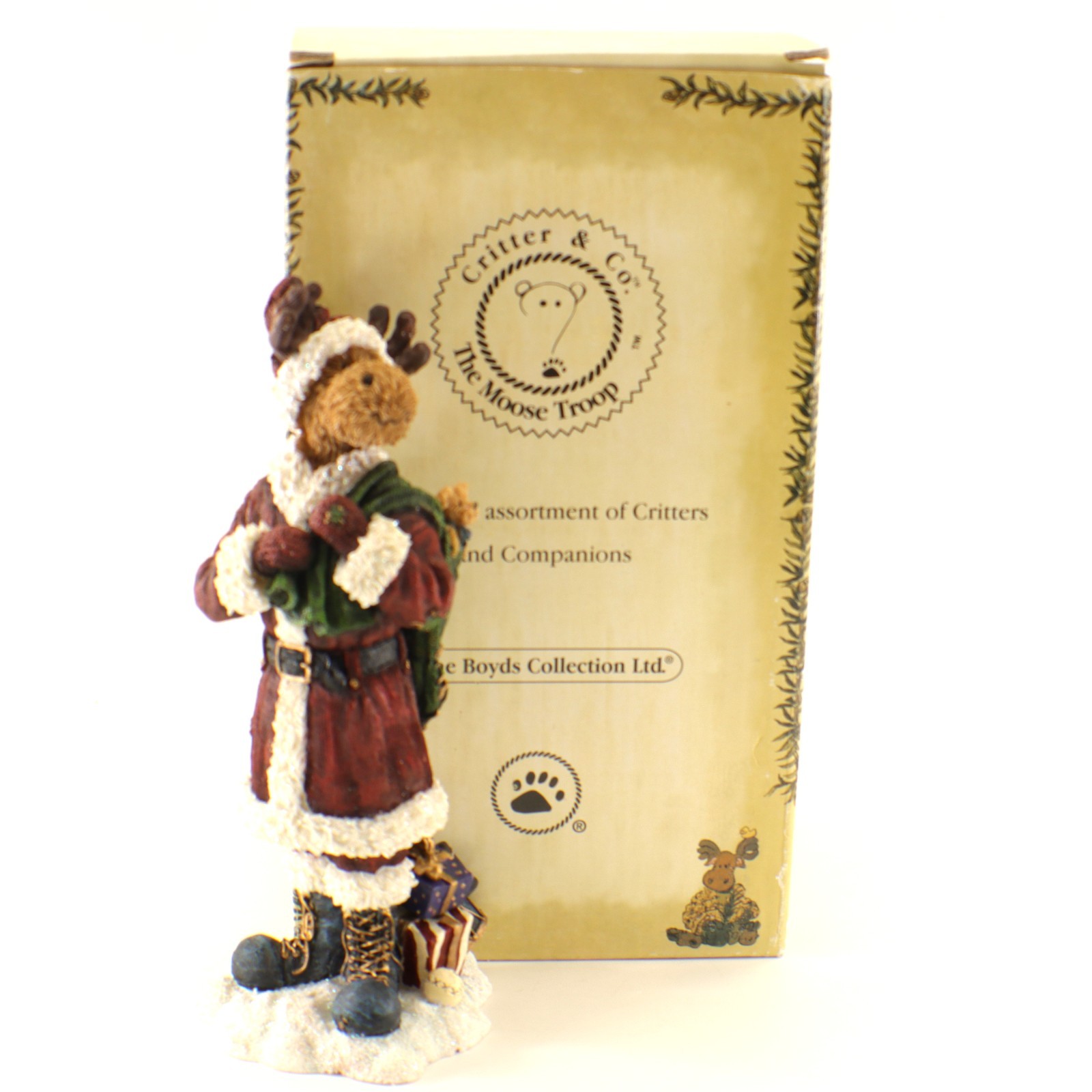 Boyds Bears Ho Ho Snicklemoose #36921 Critter & Co. Moose Troop in Box Vintage