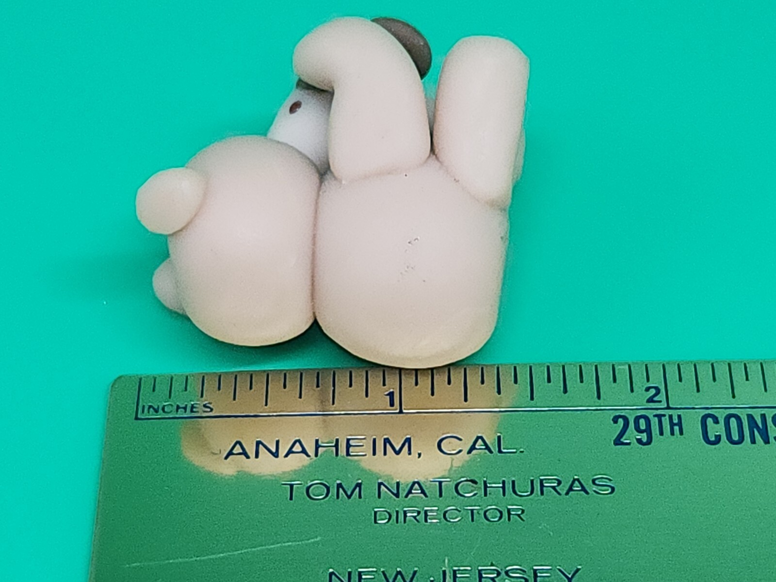 Vintage 1981 Polymer Clay Miniature Bear Puppy Dog Toy Figure Mini Candle Holder