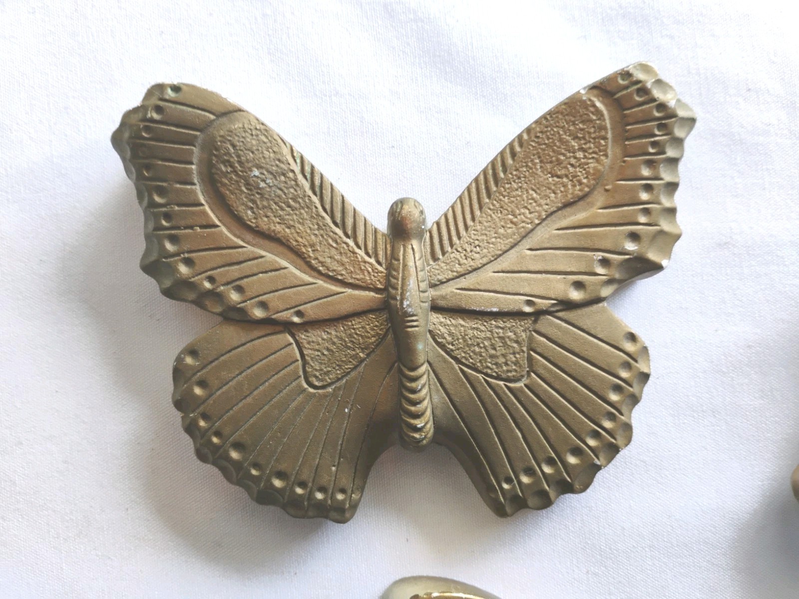 3 Pc Vtg Chalkware Gold Butterflies Wall Hanging Decor 1983 Miller Studio