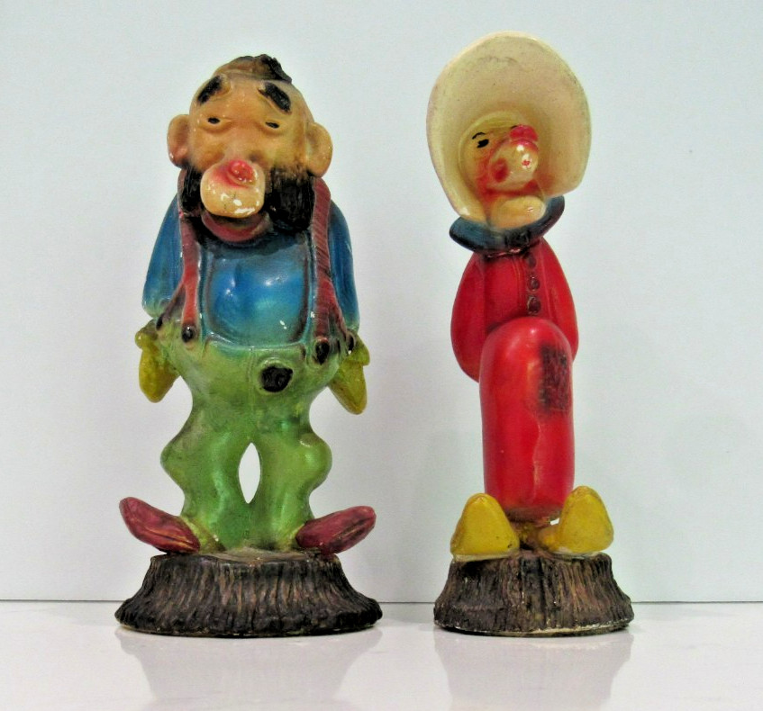 Vintage Carnival Chalkware Figurines Man & Woman (lot of 2) ODDITY