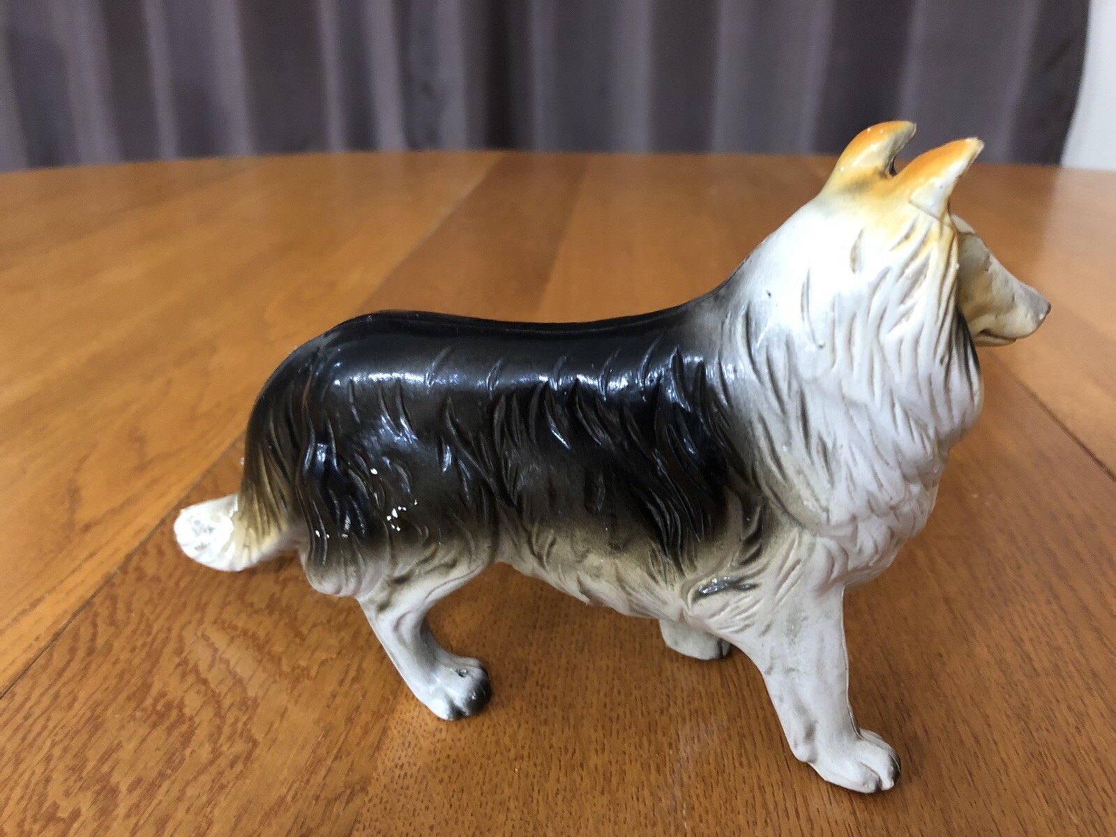 Vintage Collie Molded Plastic Figurine #802 Hong Kong 7.5”