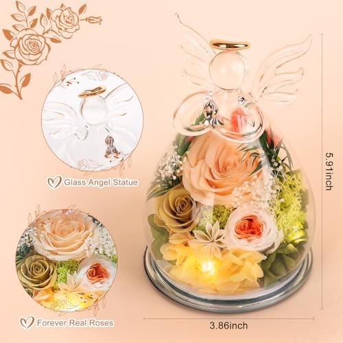 Forever Rose in Glass – Preserved Flower Gift for Mom, Women, Anniversary, Birth