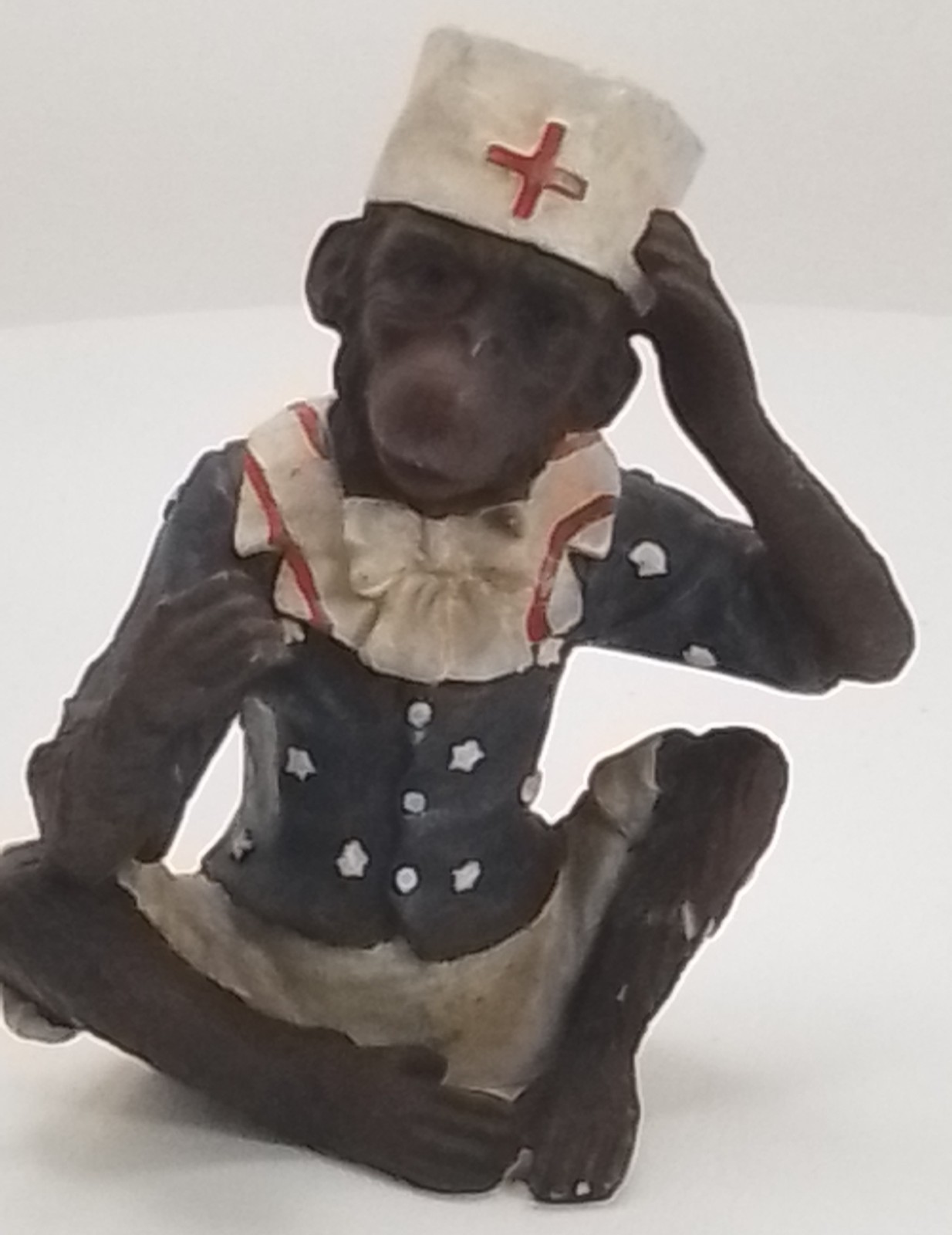 Set of 3 of Patriotic Monkey Resin Figurines USA Flag Red White Blue