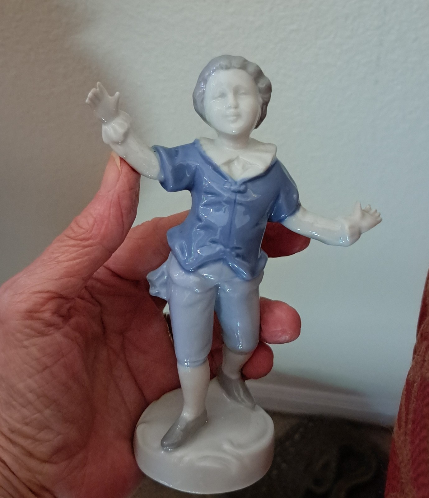 Gerold Porzellan Porcelain Bavaria Germany Young Boy Statue Figurine