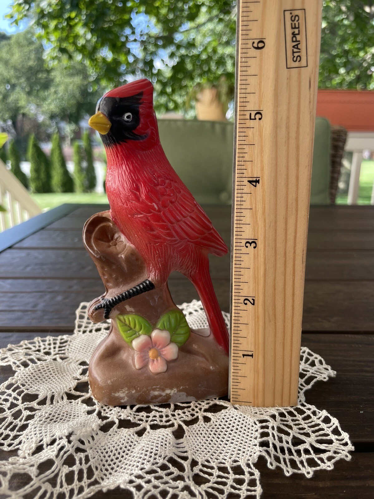Parma Brand Molded Plastic Cardinal bird statue AAI H-2116 Vintage