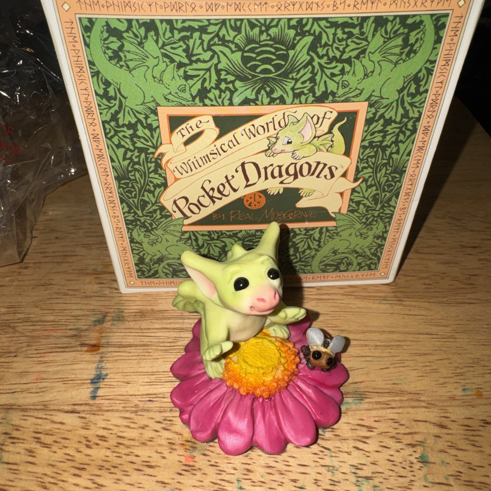 Pocket Dragons Stop Smell The Flower Figurine Box Whimsical Real Musgrave 1998