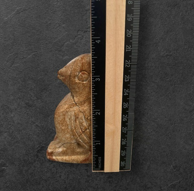 Vintage Hand Carved Soapstone Bird Figurine Statue Tan Brown Stone Art Damaged