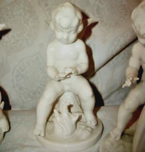 Germany Lippert Dresden Putti Cherub Figurines Porcelain Four Seasons Vintage