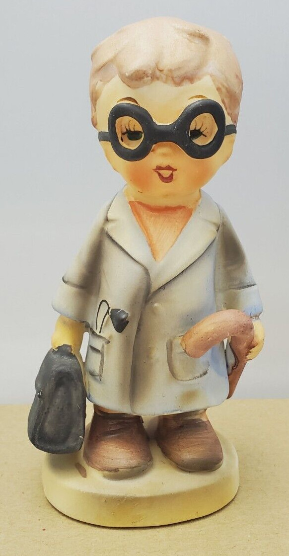 VTG Boy Doctor Holding a cane Doctor Bag Ceramic Figure Made In Japan 50s’-60’s