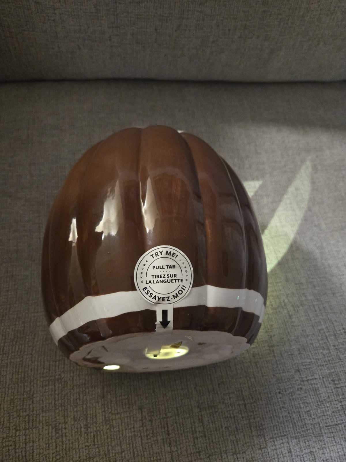 Ceramic football Light Up Pumpkin New Condition..