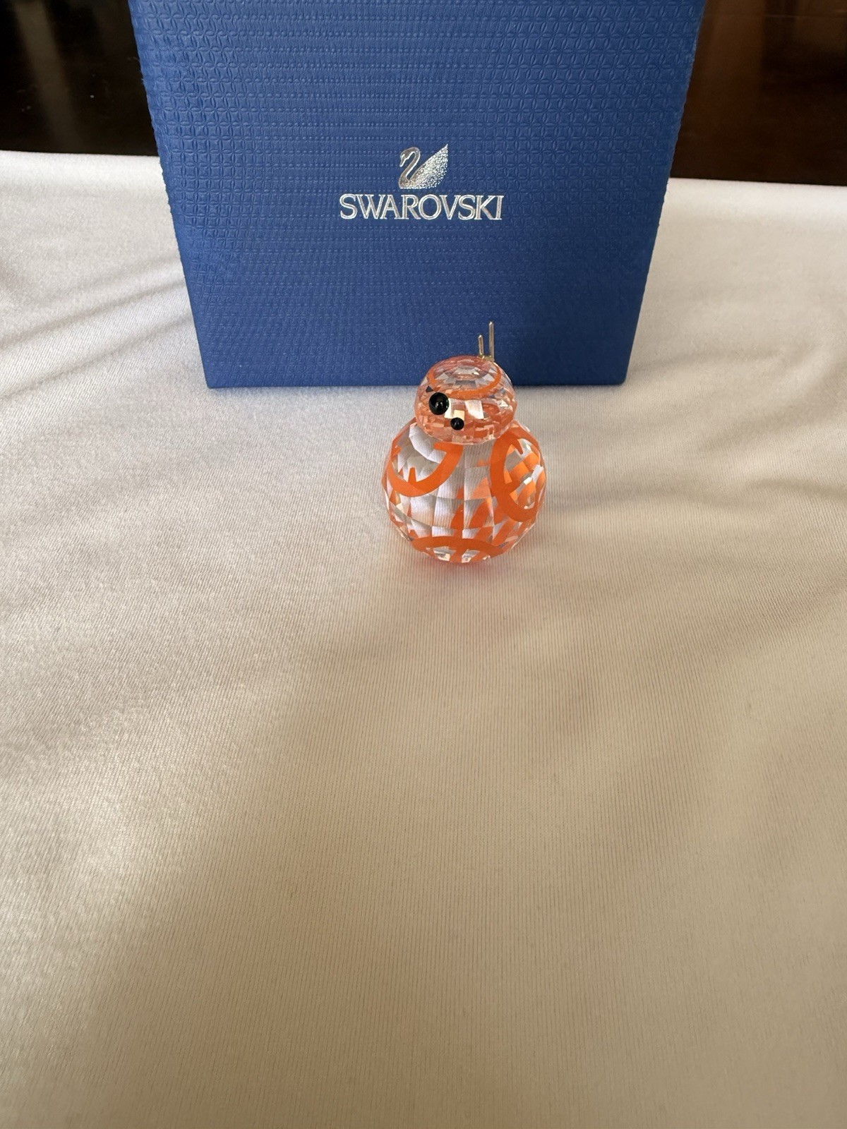Swarovski Star Wars BB-8 Droid Crystal Figurine Clear/Orange Boxed