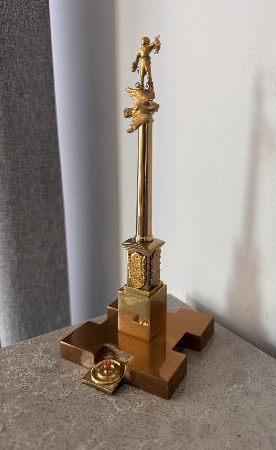 Vintage USSR Prometheus Statue Eternal Flame Monument Soviet Decor