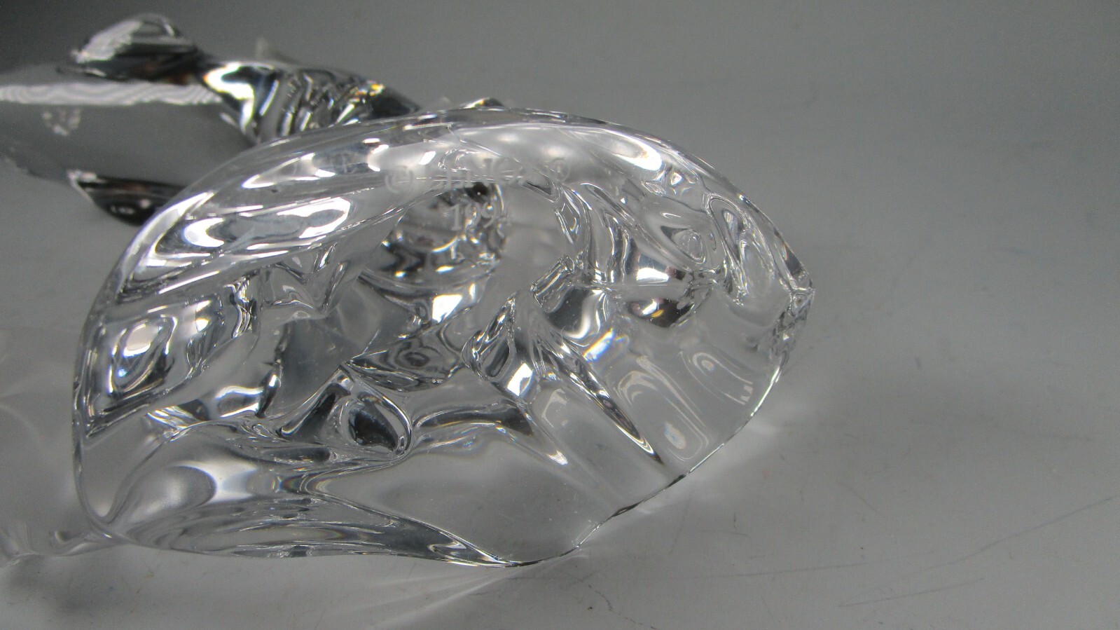 Lenox DOLPHIN & Waves Clear & Frosted Crystal Figurine Germany 7″ 1994